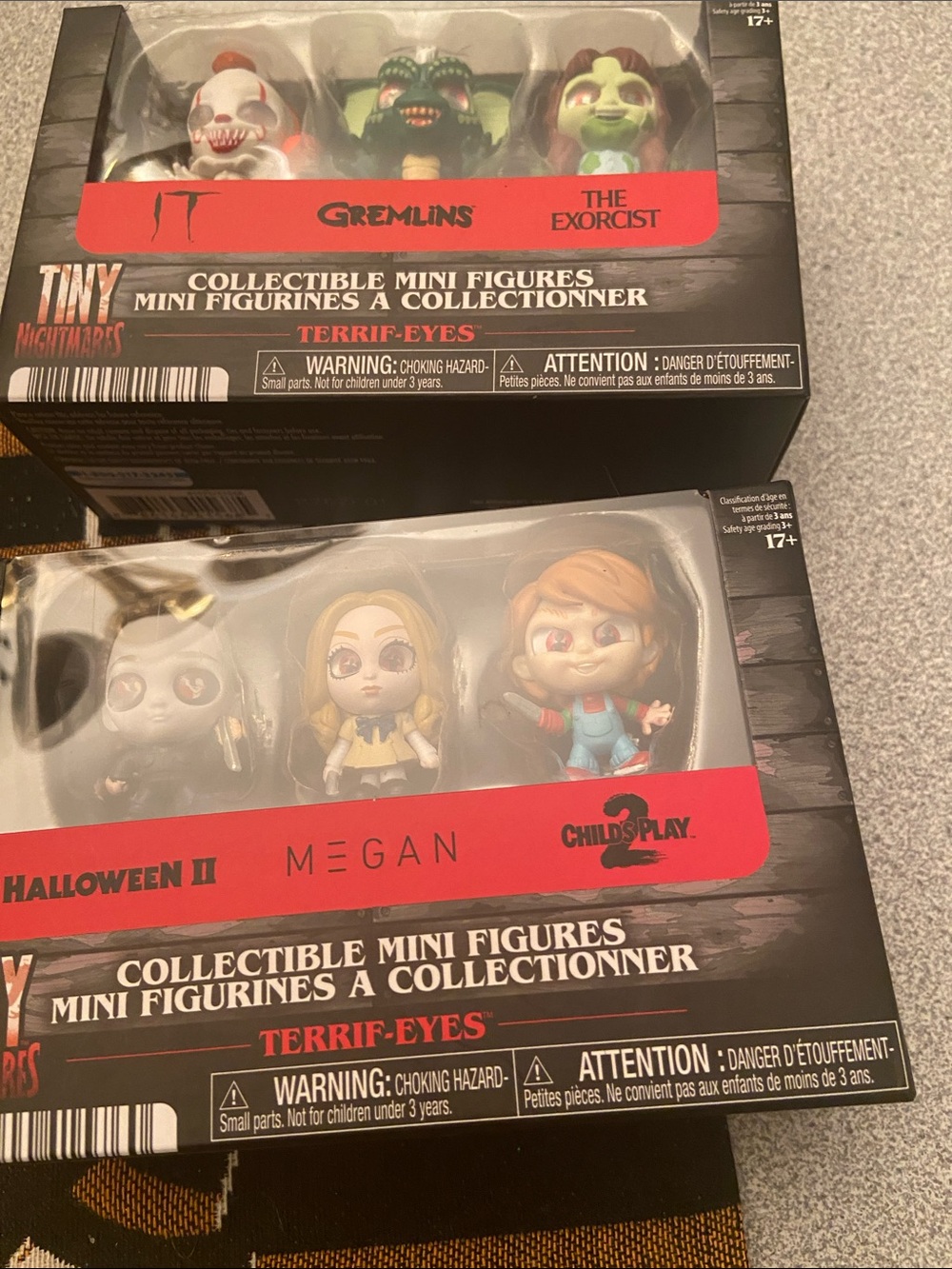 Tiny Nightmares Collectible Mini Figures Set - Black, Red, Green